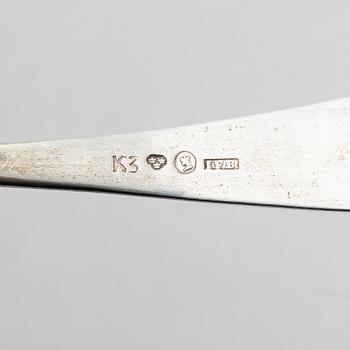 Johan Fredrik Björnstedt, sockerskålar, ett par, silver, samt en strösked, Stockholm 1818. Empire.