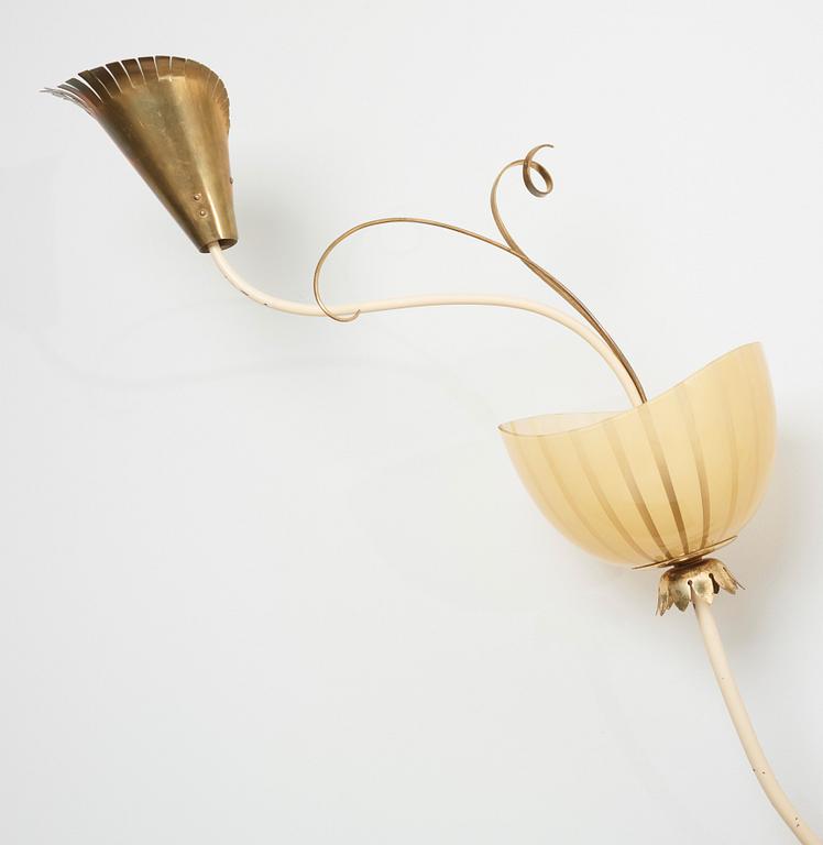 Bertil Brisborg, & Olle Elmgren, a wall lamp, custom made for the cinema "Forellen" in Luleå, Nordiska Kompaniet, circa 1951.