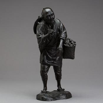 FIGURIN, brons, signerad, Japan, 1900-talets början.