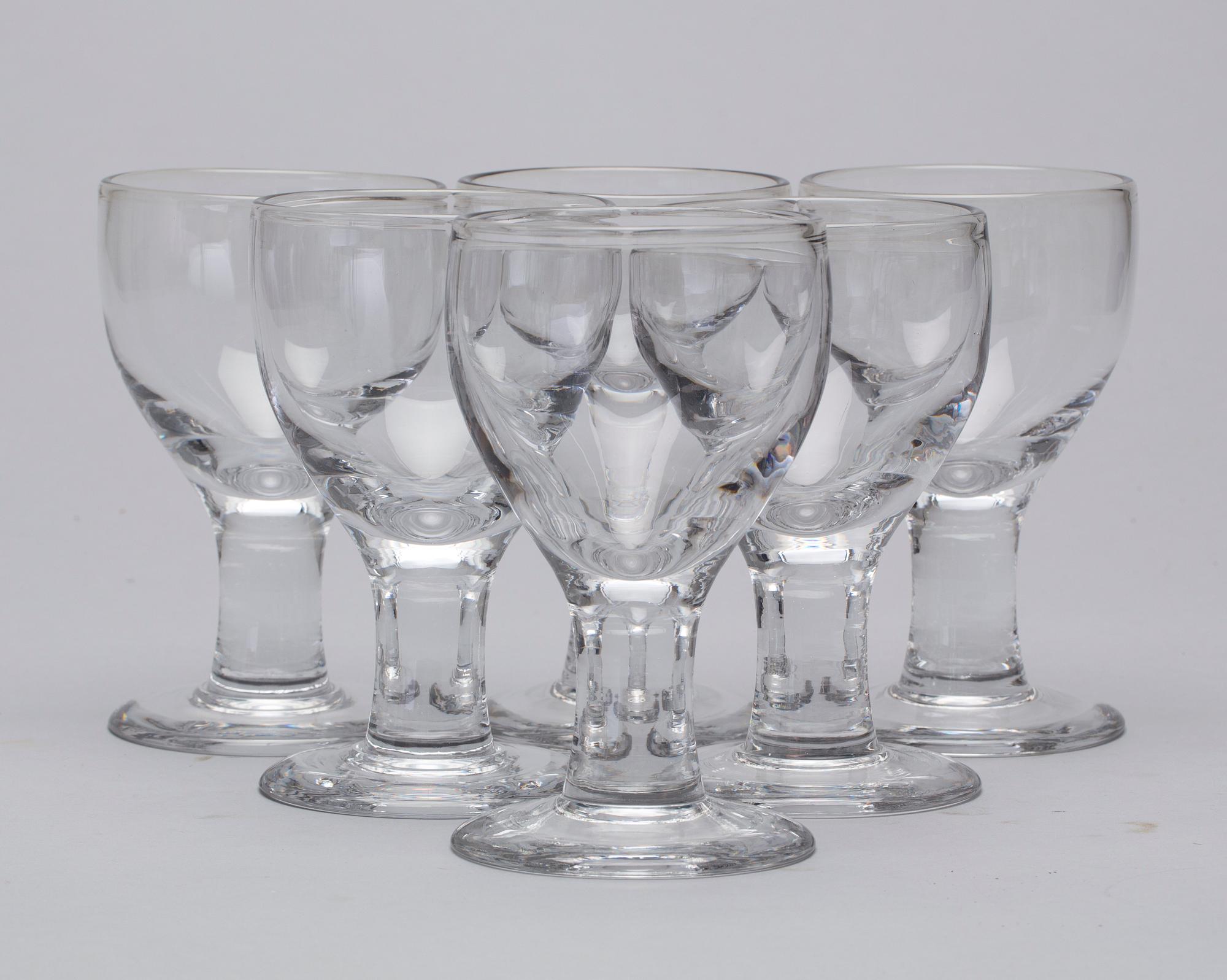 ÖLGLAS, 6 st, "Ruben", Signe Persson-Melin, Boda glasbruk, formgivet 1967.