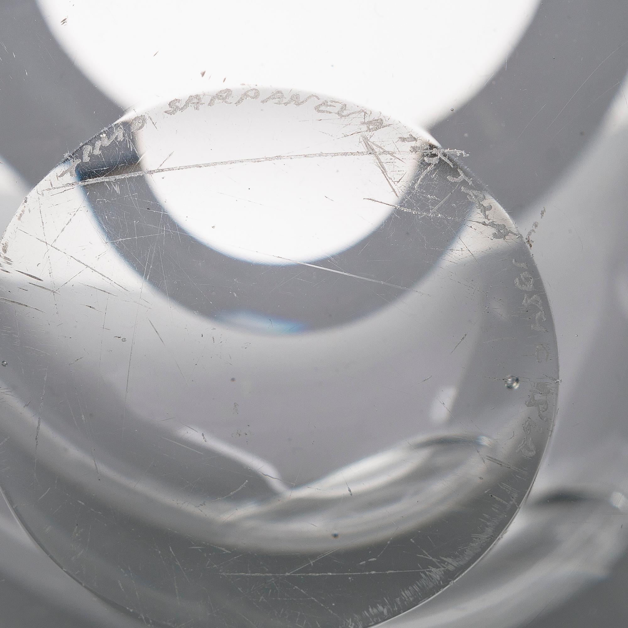 TIMO SARPANEVA,  lasiveistos, "Claritas", signeerattu Timo Sarpaneva, Iittala 1984C 1862.