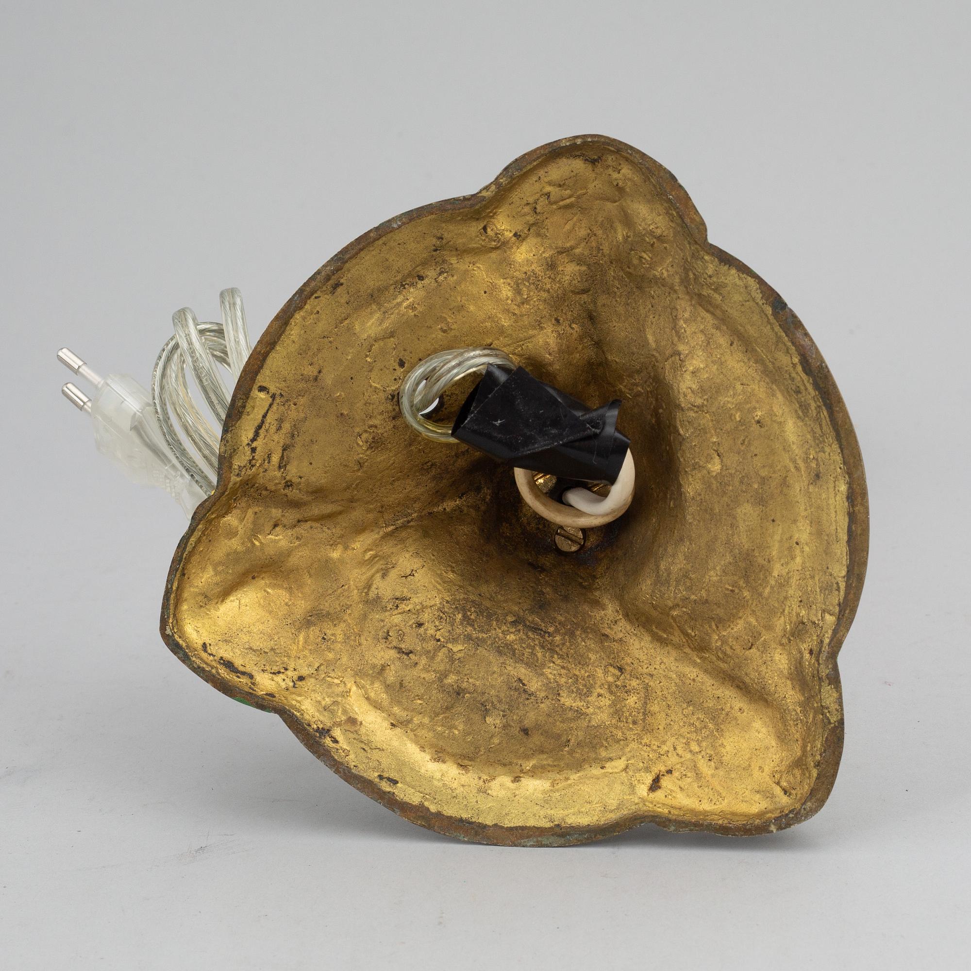 An Art Nouveau bronze table light, Böhlmarks, early 20th Century.