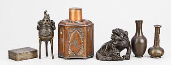 PARTI ORIENTALISKT, metall, 6 delar, 1900-tal.