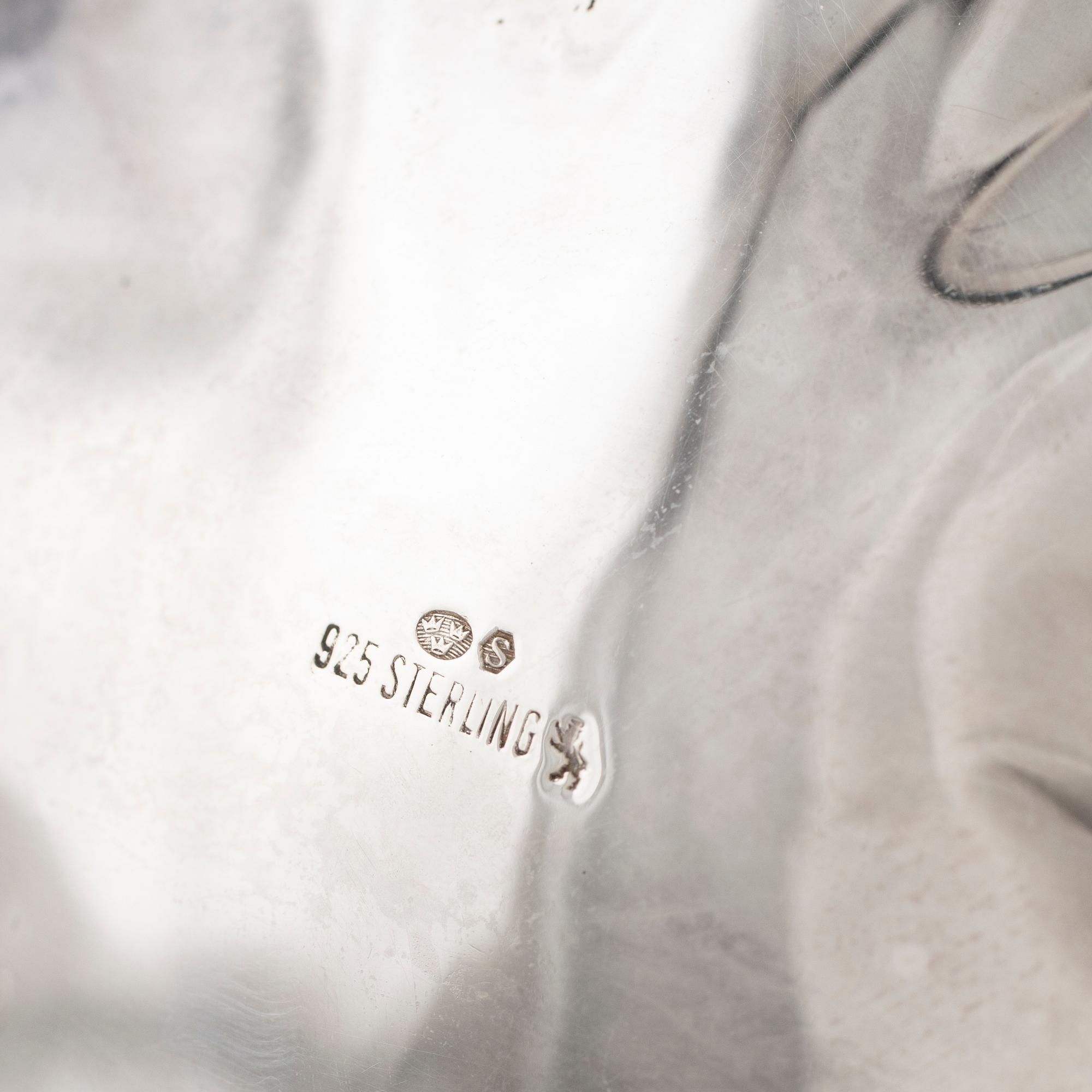 Kaffeservis, 3 delar, silver, rokokostil.