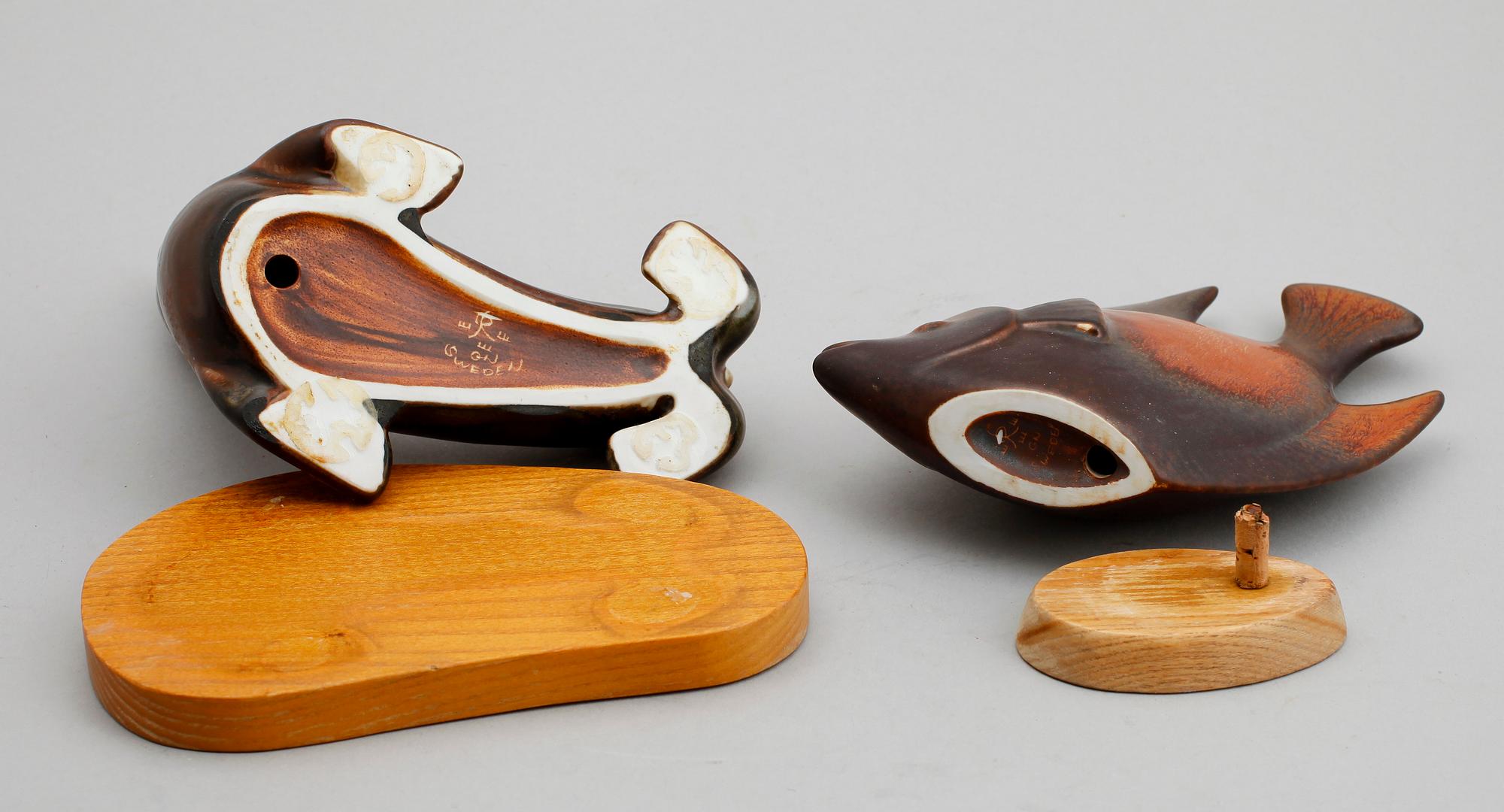 FIGURER, 2 st, stengods, Gunnar Nylund, Rörstrand.