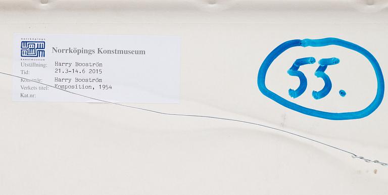 HARRY BOOSTRÖM, gouache on paper, signed and dated -54/55.