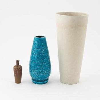 Gunnar Nylund, three stoneware vases, Rörstrand, Sweden.