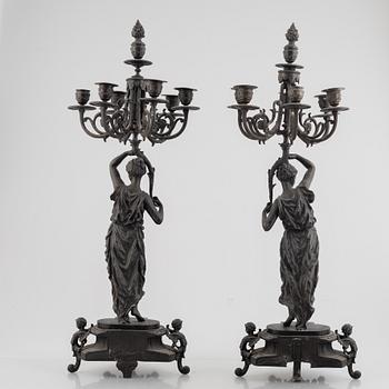 A pair of Empire style candelabras, second half of the 19th century.