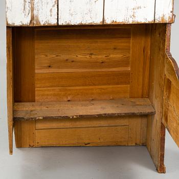 a early 19th century folk art bedcabinet from Dalarna Hälsingland marked B.E.J.S.H.K.P.D.