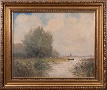 TUNTEMATON TAITEILIJA, öljy kankaalle, signeerattu W.Lohman, vuosisadan vaihde 1800/1900.