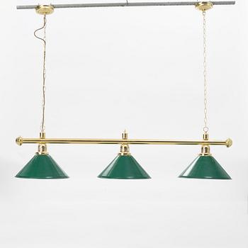 A set of lamps for a pooltable, 20th Century.