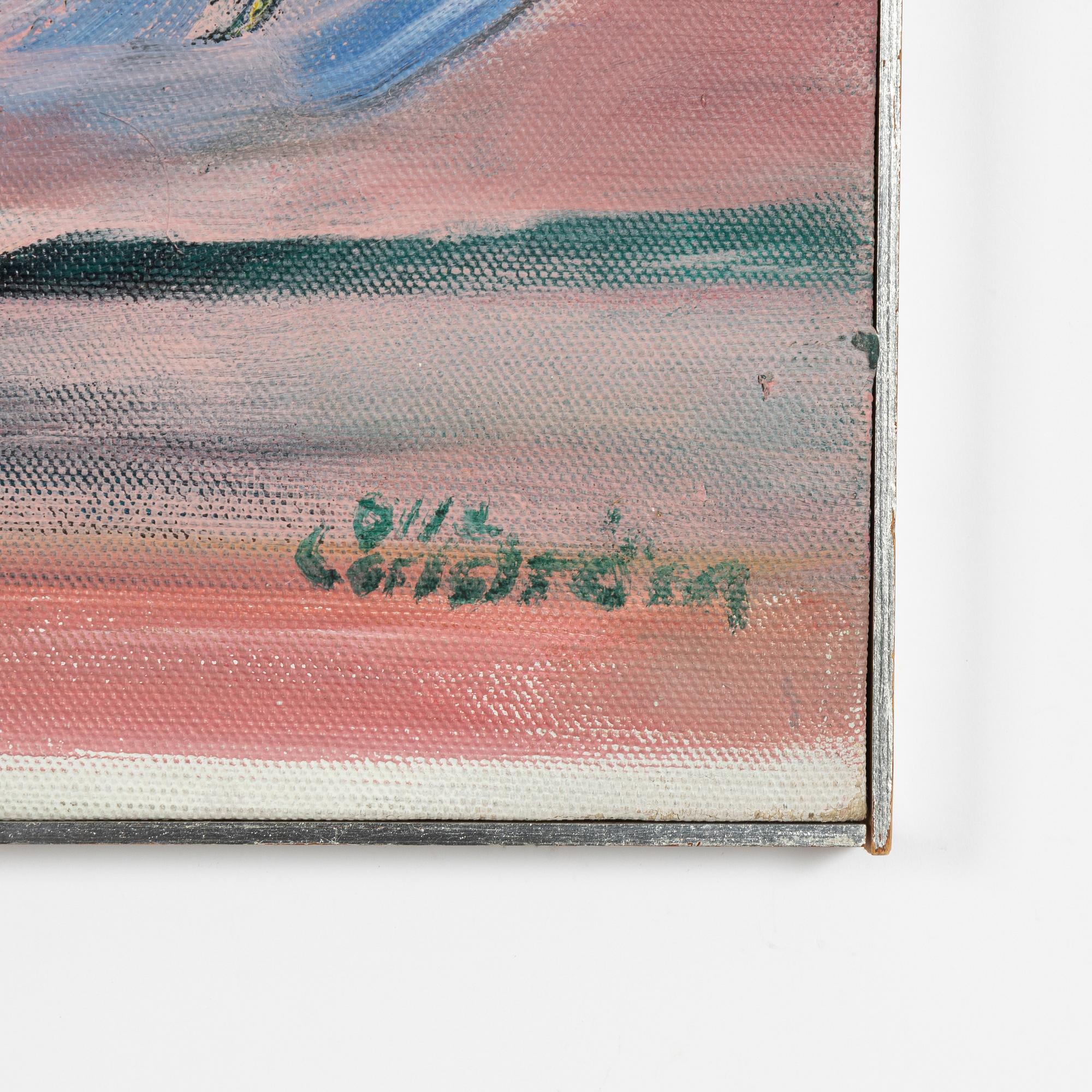 Olle Carlström, "Solnedgång i Normandie", duk.