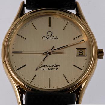 HERRARMBANDSUR, gulddoublé, Omega, 1980-tal.