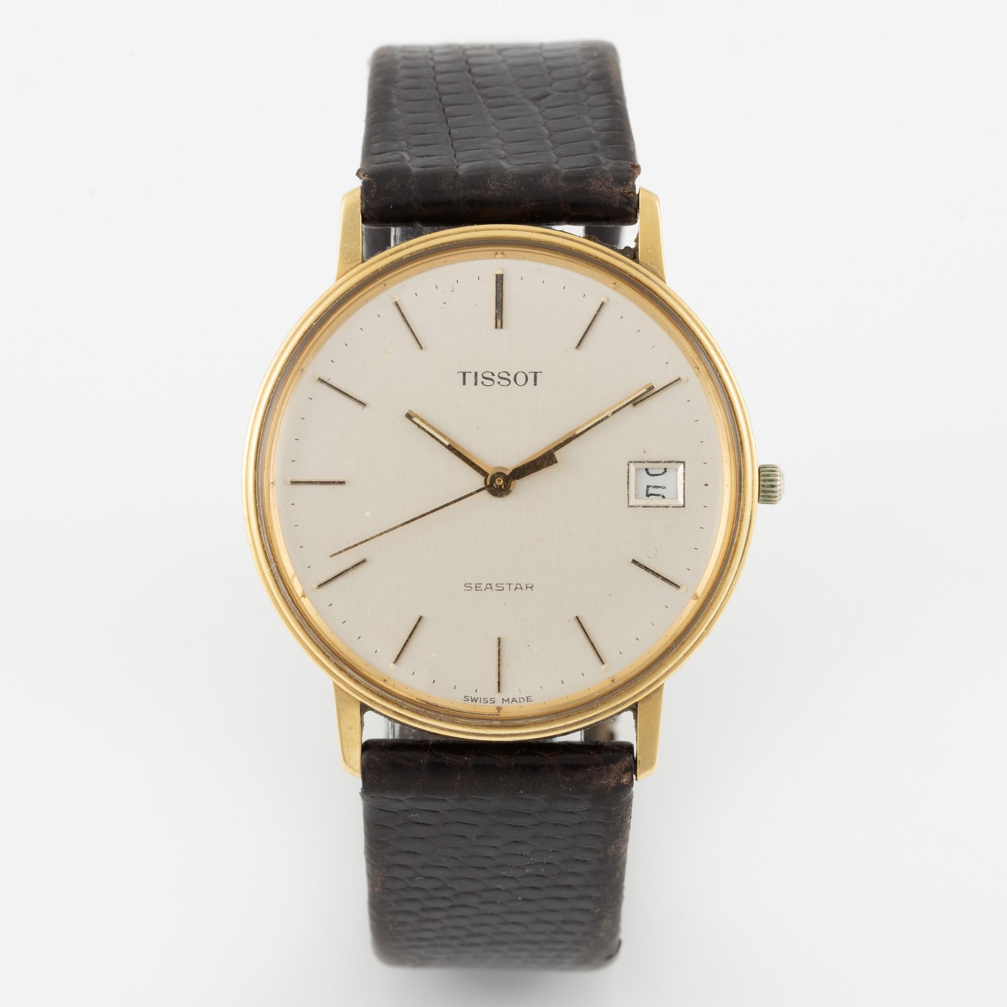 Tissot, wristwatch, 14K gold, 33.5 mm.
