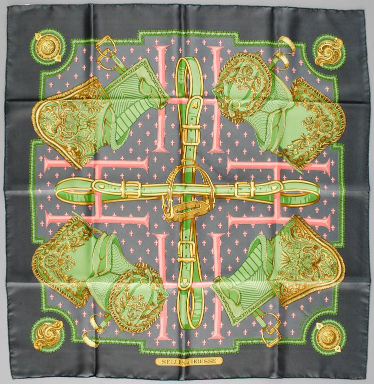 HERMÈS, scarf, "Selles a Housse".