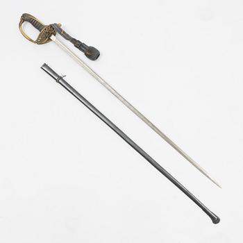 Sabel svensk, 1800-talets andra hälft, med balja,