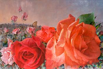 244. Maria Boczewska, Landscape with flowers.
