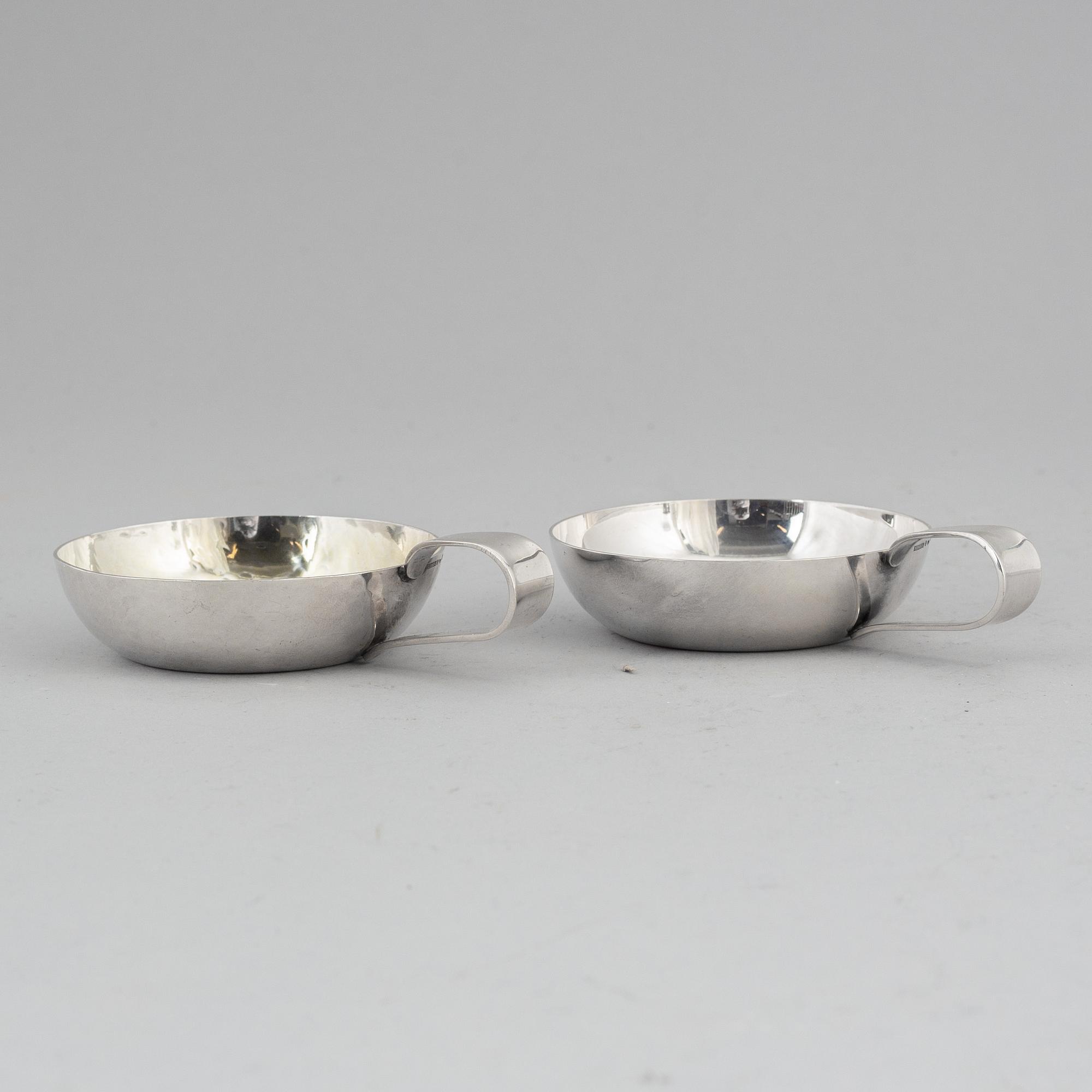 ATELIER BORGILA, two sterling silver taste du vins, Stockholm 1967.