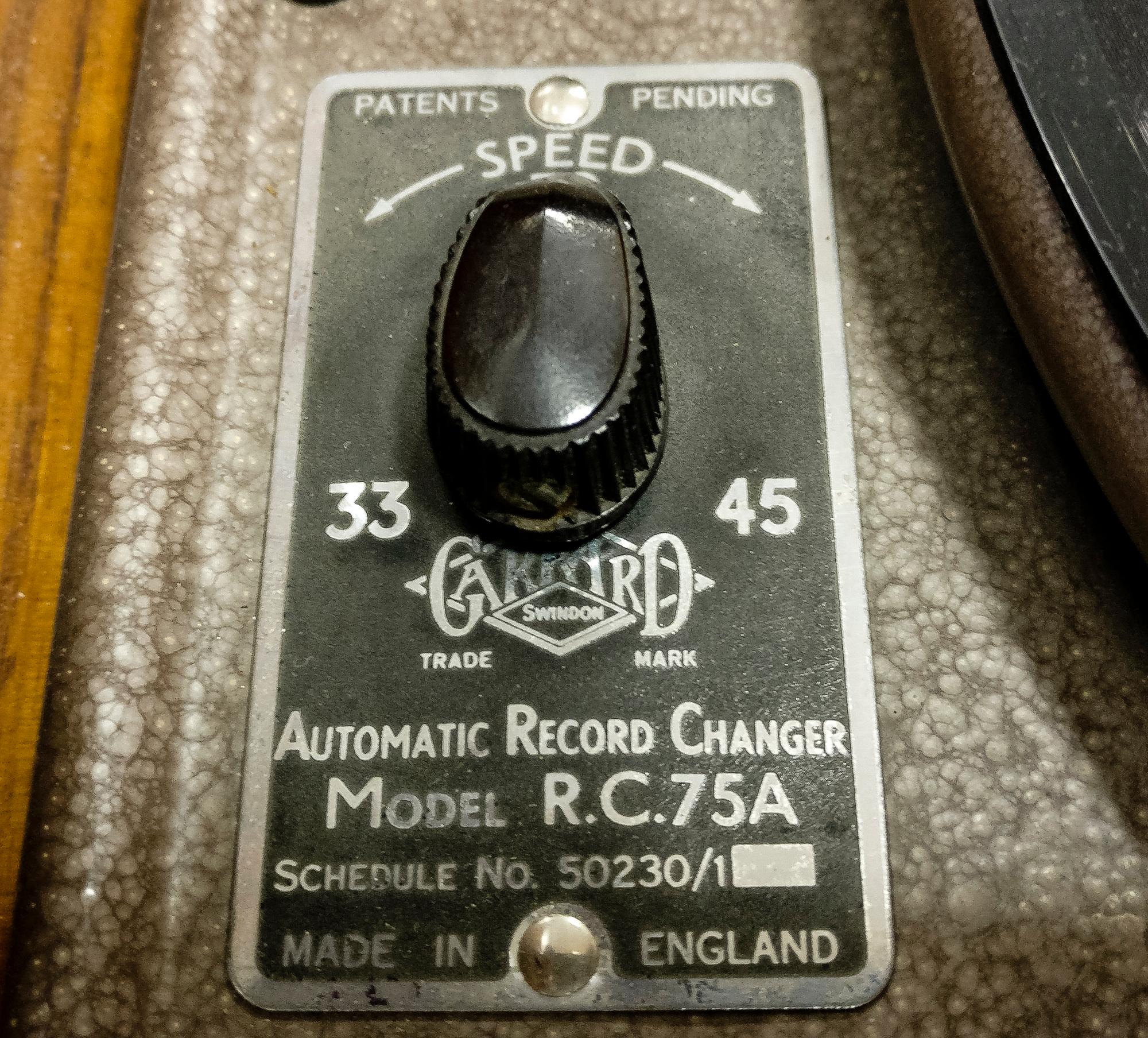 RADIOGRAM / RECORD PLAYER CONSOLE, 1950s.