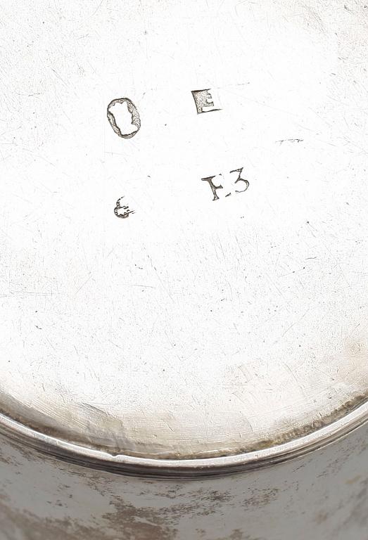 GRÄDDKANNA, silver, otydliga mästarstämplar, 1811. Vikt 93 g.