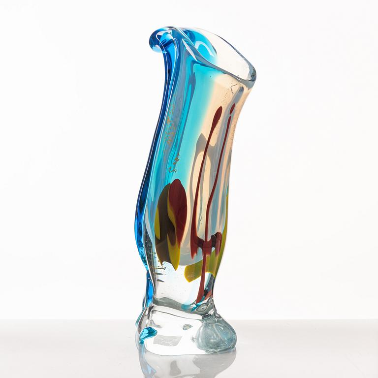 A glass vase, possibly Murano, Italy.