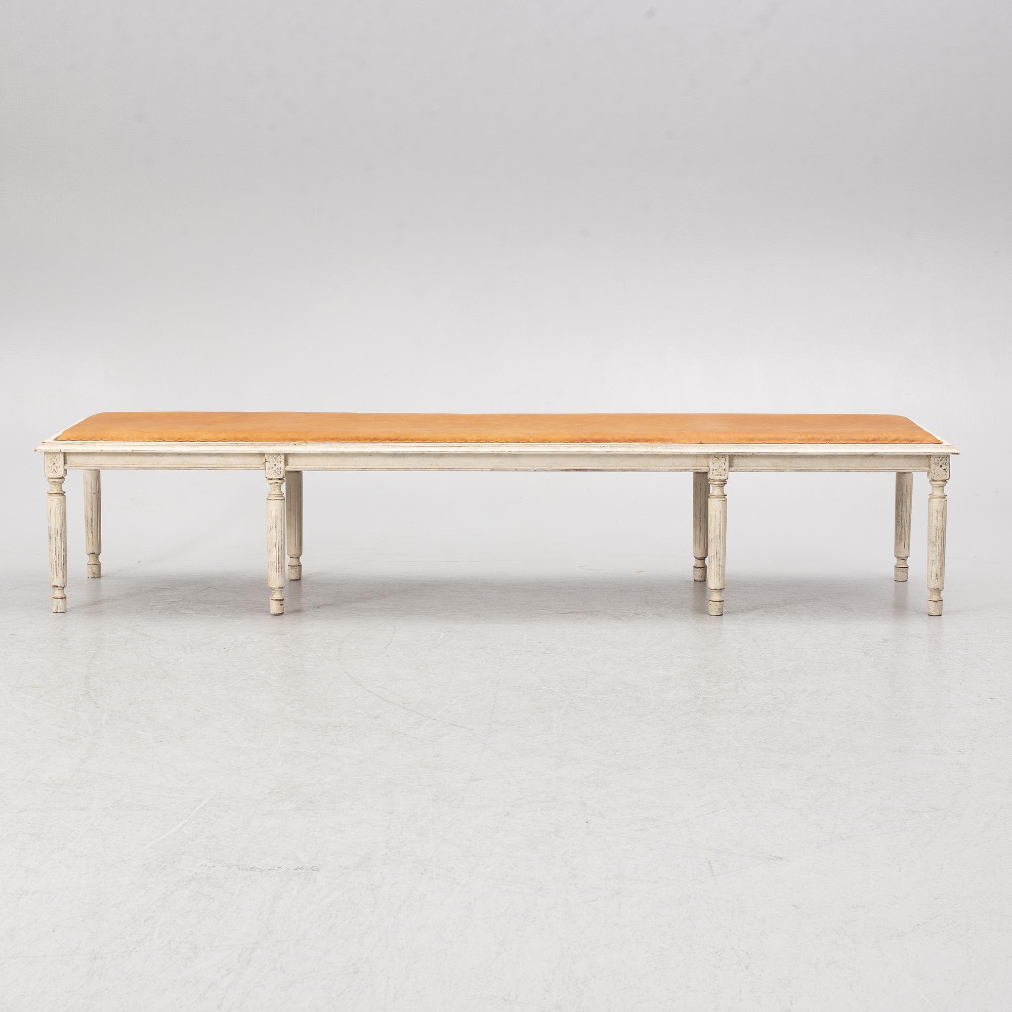 Bench, Gustavian style, second half of the 20th century.