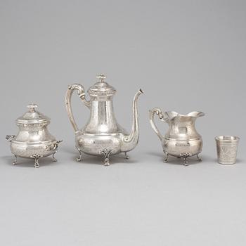 An Egyptian 20th century silver 5 piece tea-set, mark of Kairo 1940's.