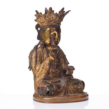 A seated figure of Buddhisattva, Ming dynasty (1368-1644).