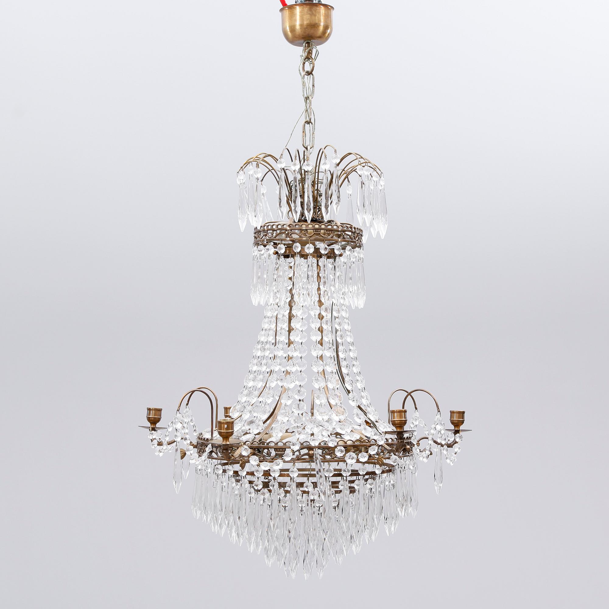 LJUSKRONA, empirestil, 1900-talets mitt. Höjd ca 70 cm.