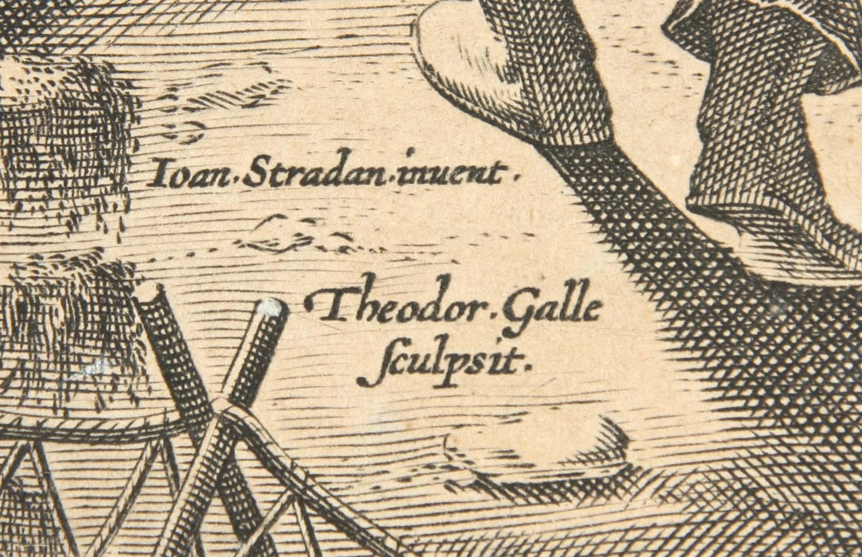 KOPPARSTICK, Theodore Galle, efter Stradanus (Jan van der Straet), 1600-tal.
