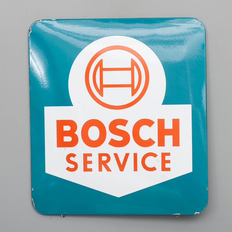REKLAMSKYLT, emalj, "Bosch Service", 1900-talets slut.