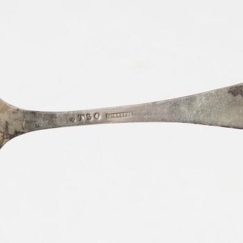 Ten Swedish silver spoons, 18th-19th Century.