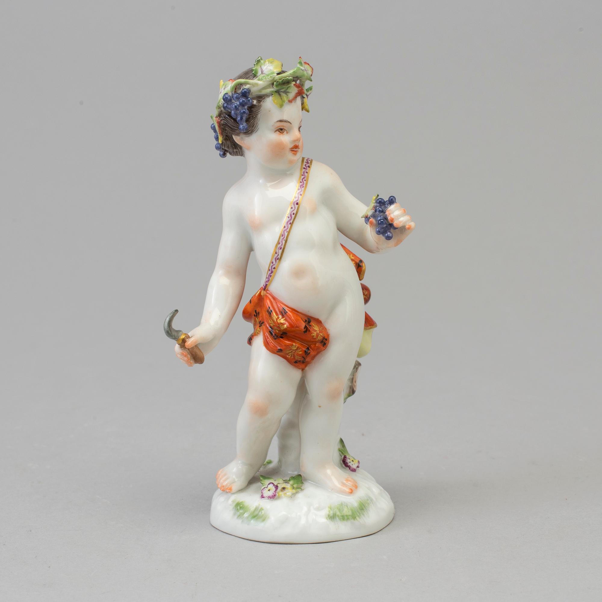 A Meissen allegorical figure representing fall, mid 20th Century.