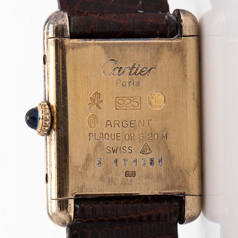 Cartier, must de Cartier, Tank, "Lemon Dial", rannekello, 20,5 x 20 (28) mm.