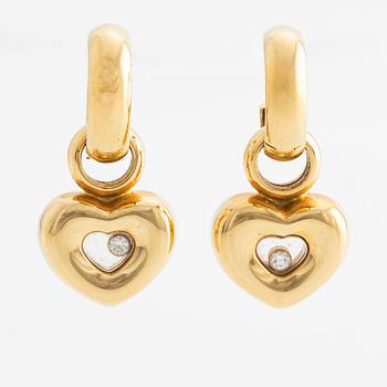 Chopard a pair of earrings 18K gold with diamonds.