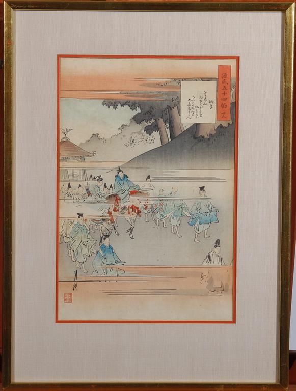GEKKO. Träsnitt, Japan, 1800/1900.