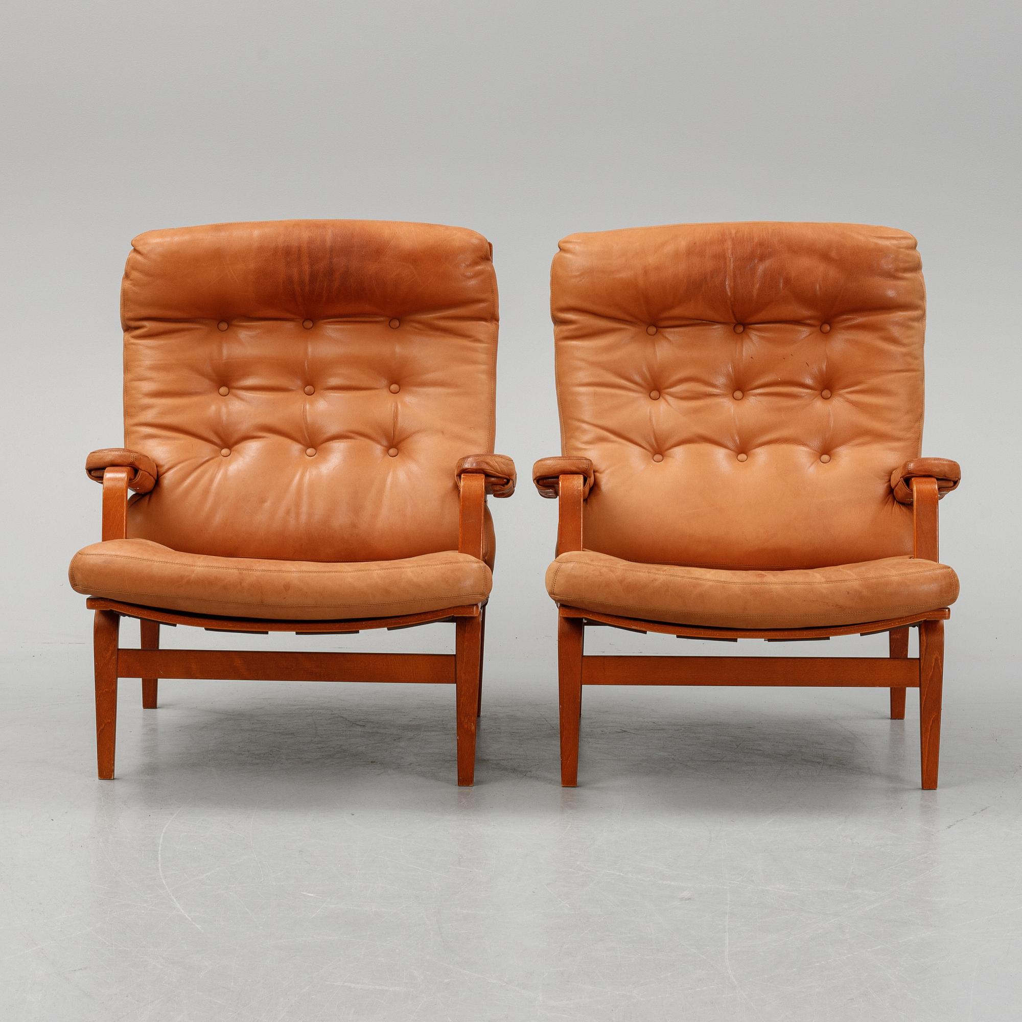 Bruno Mathsson, a pair of "Ingrid" easy chairs, for DUX.