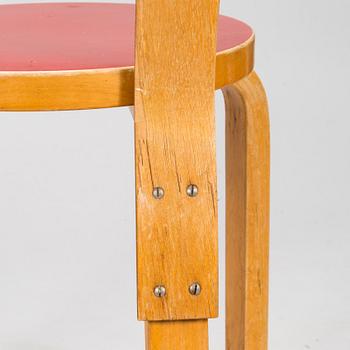 Alvar Aalto, a mid 20th century 'DL85' folding table, seven chairs for Artek.