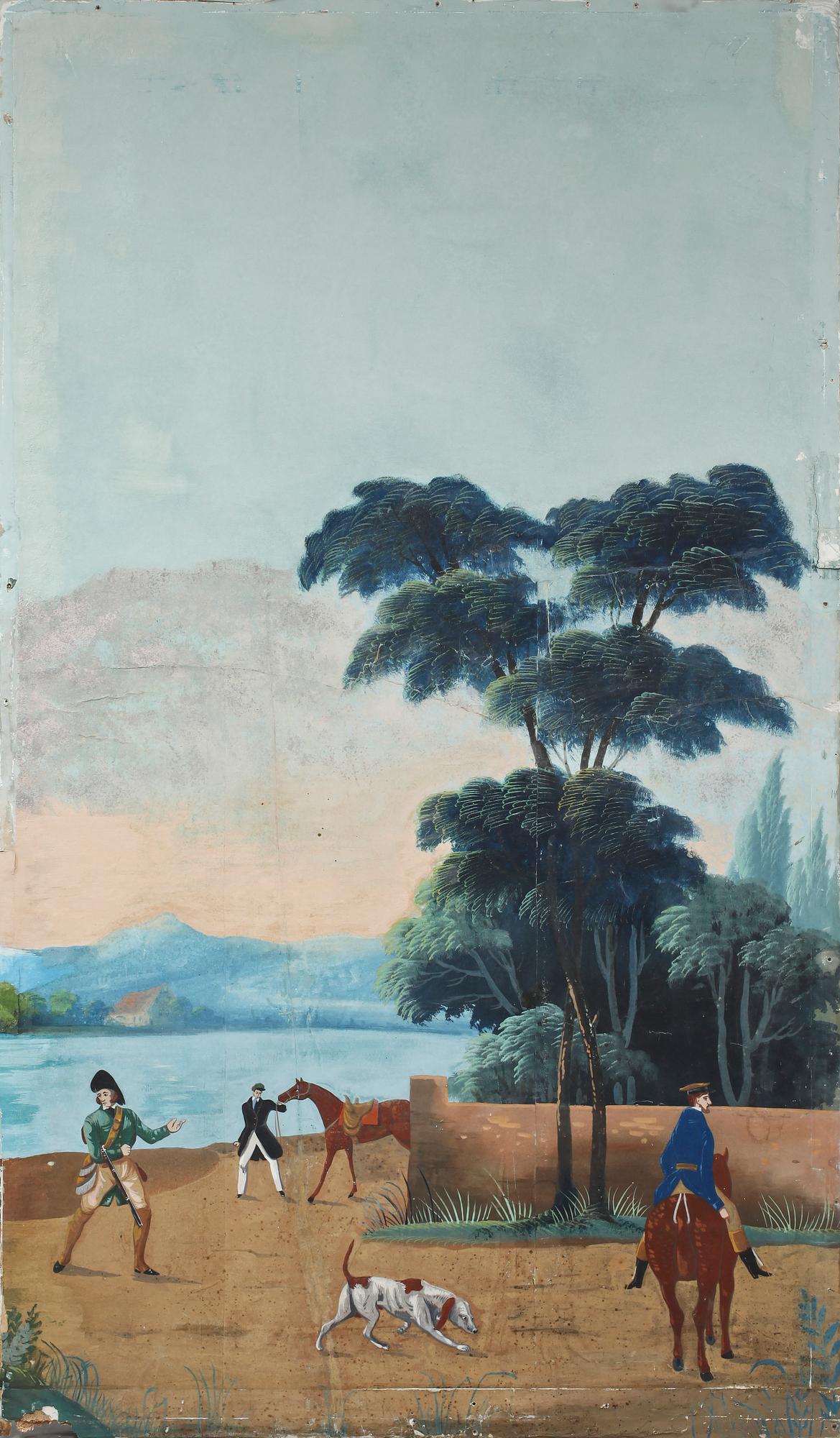 MÅLAD TAPET, 16 delar, 1800-tal.