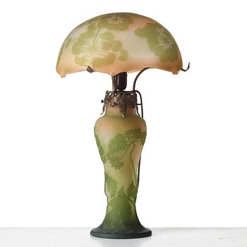 Emile Gallé, a cameo glass table lamp, Nancy France.