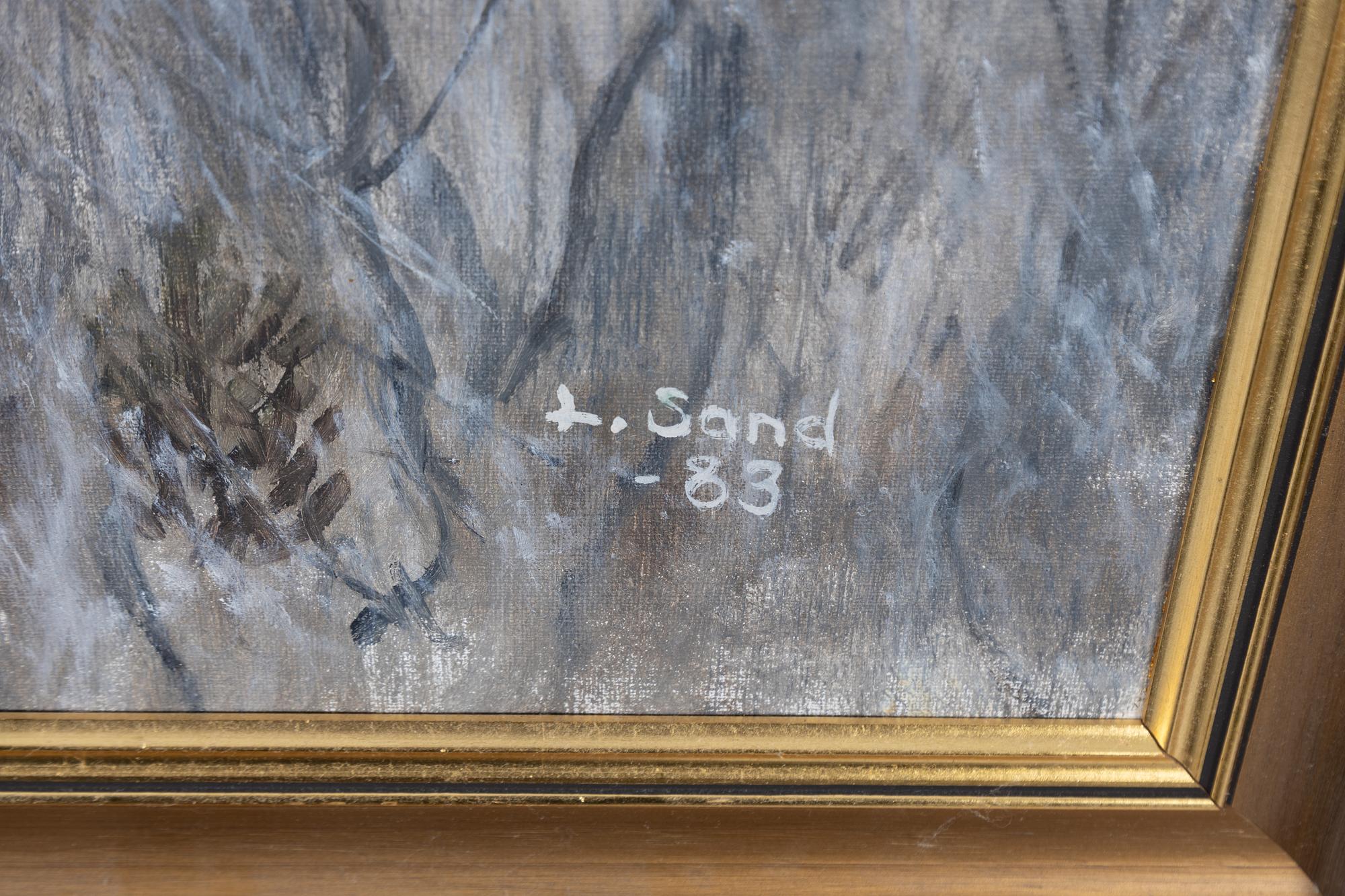 Lennart Sand, Twilight landscape with moose.