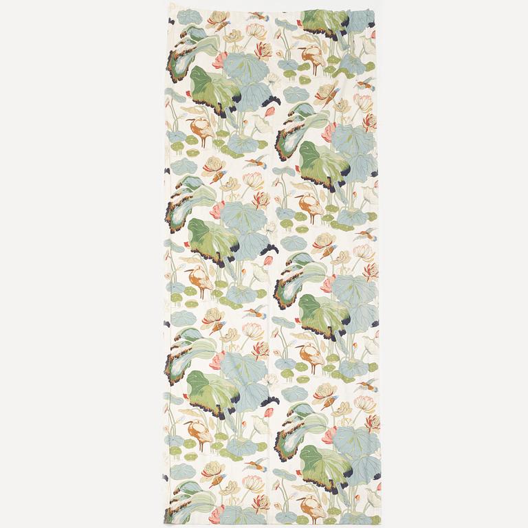 Four cotton curtains 'Nympheus', GP & J Baker, England.