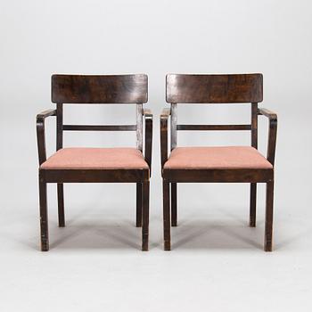 A set of six 1930's armchairs.