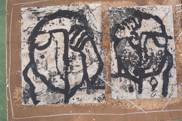 JAMES COIGNARD, carborundum print, diptych, signed and numbered 14/50.