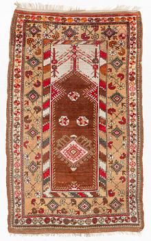 A semi-antique Anatolian rug, possibly Melas, c 230 x 142 cm.