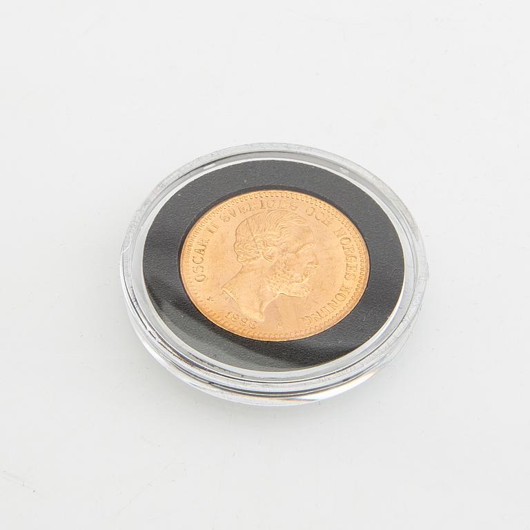 Gold coin Sweden, Oscar II 20 kr, 1898.