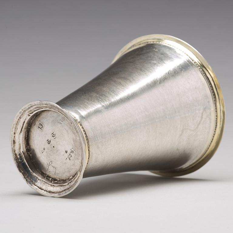 Christoffer Wasserman, bägare, silver, Lindesberg (verksam 1734-1770).