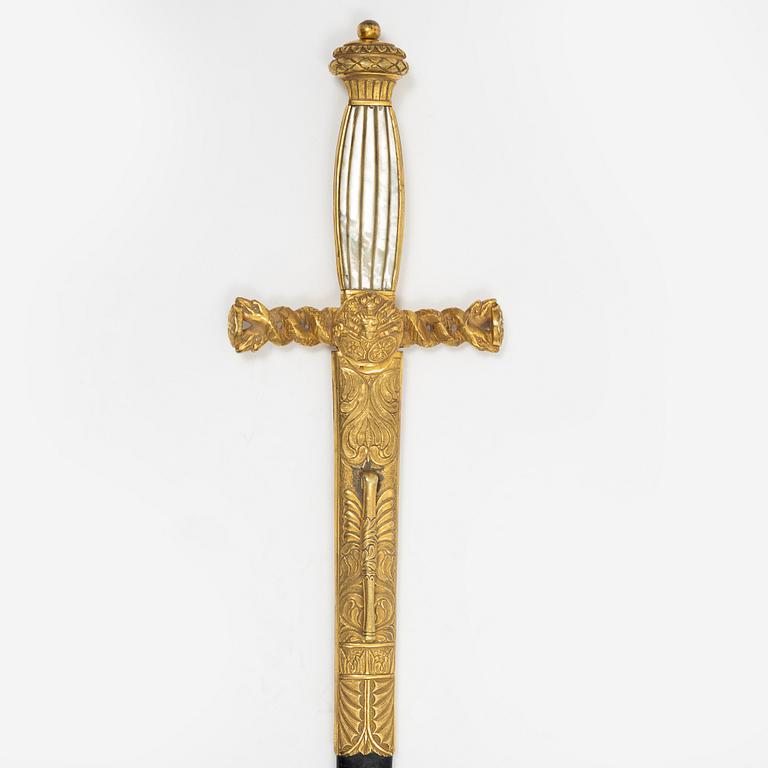 A small sword, 19th Century, with scabbard.