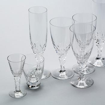 GLASSERVIS, glas, 20 delar, "Carina", Ingeborg Lundin, Orrefors.