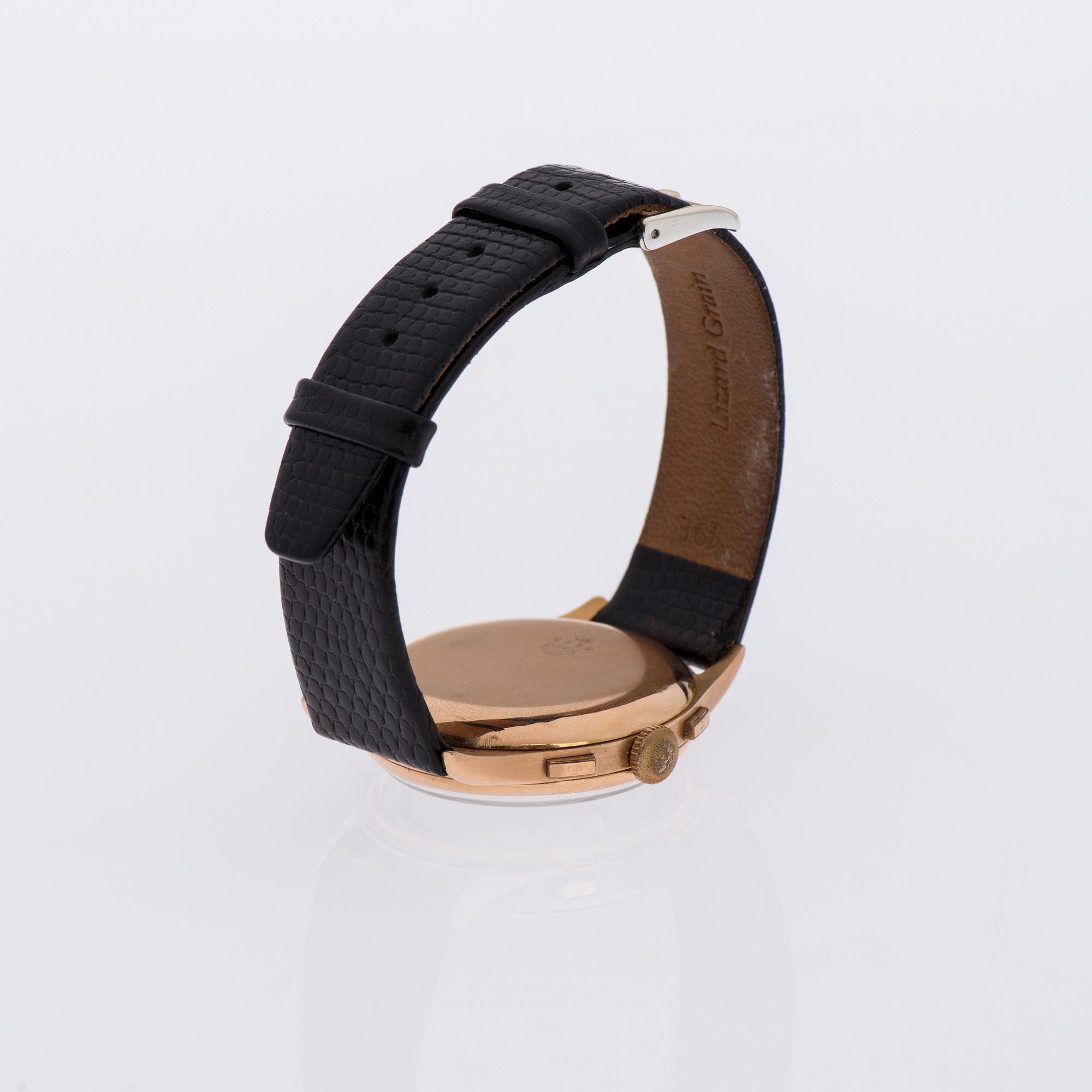 ARMBANDSUR, herr, Loyal, 18K rosé guld, 17 rubies 1950-tal.